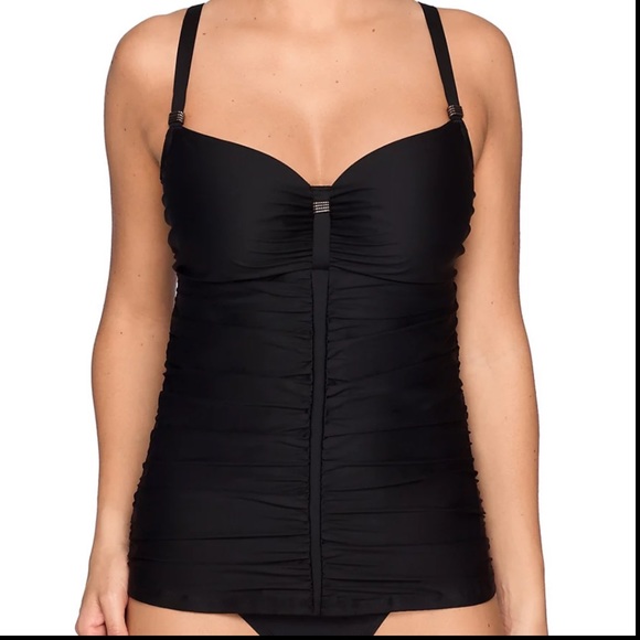 Primadonna Teal Ruched Underwire Tankini (34G) and bikini bottoms (S) - Picture 5 of 8